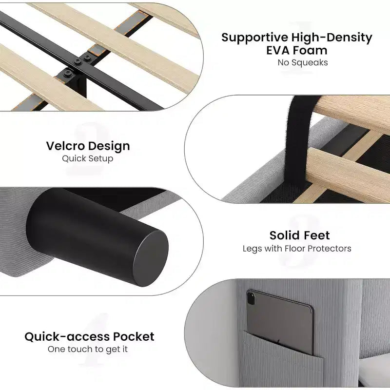Twin Size Velvet Upholstered Platform Bed Frame,Bed with Wingback Headboard,o Box Spring Required,Wooden Slats Support,Easy Assembly