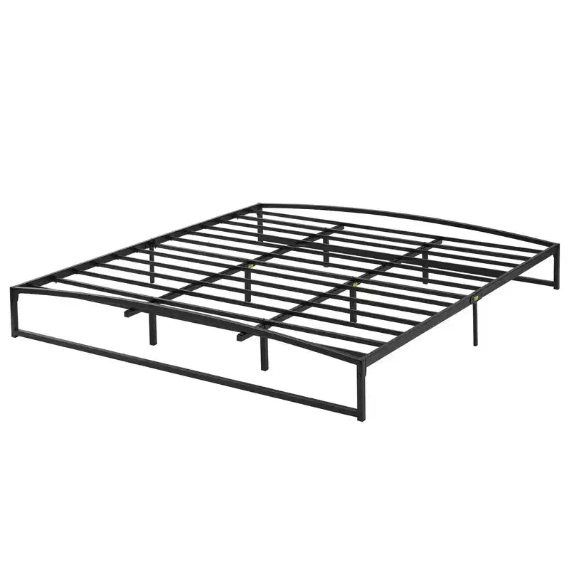 6 Inch Black Full Size Bed Frame No Box Spring Needed, Low Bed Frame Full Size,Heavy Duty Metal Platform Beds with Sturdy Steal Slats
