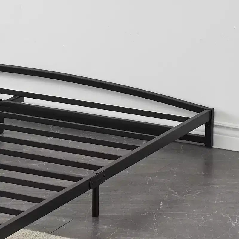 6 Inch Black Full Size Bed Frame No Box Spring Needed, Low Bed Frame Full Size,Heavy Duty Metal Platform Beds with Sturdy Steal Slats