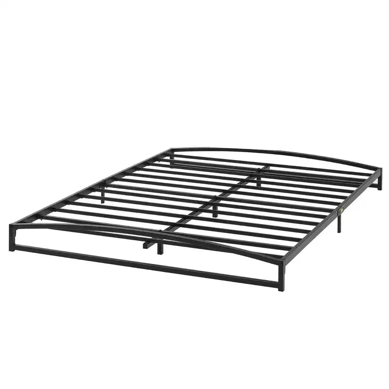 6 Inch Black Full Size Bed Frame No Box Spring Needed, Low Bed Frame Full Size,Heavy Duty Metal Platform Beds with Sturdy Steal Slats