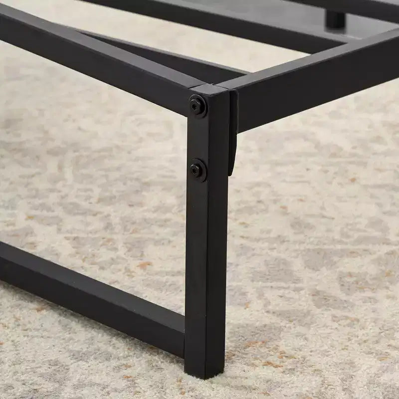 6 Inch Black Full Size Bed Frame No Box Spring Needed, Low Bed Frame Full Size,Heavy Duty Metal Platform Beds with Sturdy Steal Slats