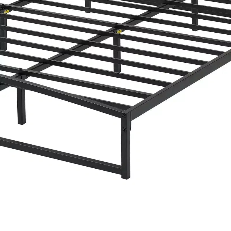 6 Inch Black Full Size Bed Frame No Box Spring Needed, Low Bed Frame Full Size,Heavy Duty Metal Platform Beds with Sturdy Steal Slats