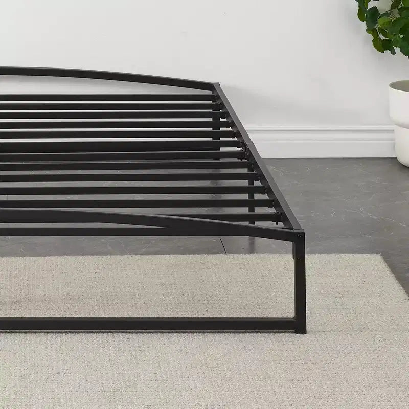 6 Inch Black Full Size Bed Frame No Box Spring Needed, Low Bed Frame Full Size,Heavy Duty Metal Platform Beds with Sturdy Steal Slats