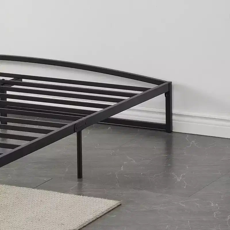6 Inch Black Full Size Bed Frame No Box Spring Needed, Low Bed Frame Full Size,Heavy Duty Metal Platform Beds with Sturdy Steal Slats