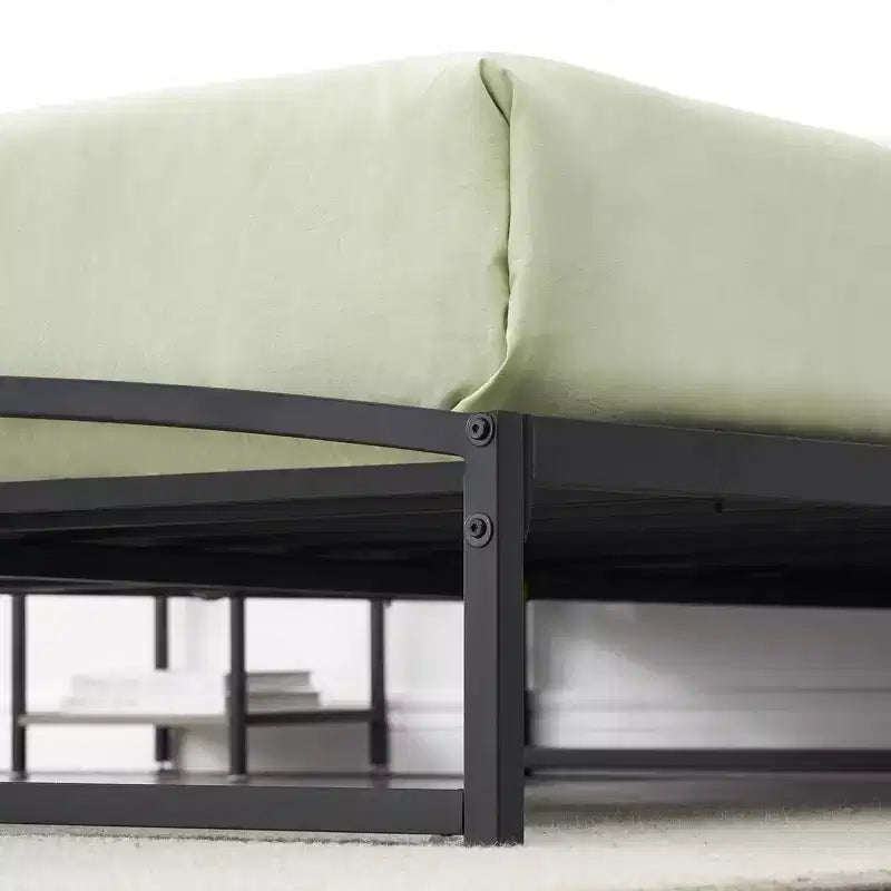 6 Inch Black Full Size Bed Frame No Box Spring Needed, Low Bed Frame Full Size,Heavy Duty Metal Platform Beds with Sturdy Steal Slats