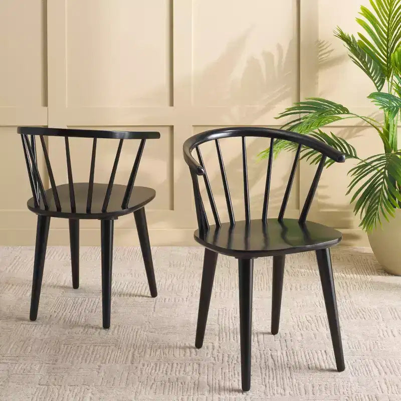 Mandalyn Dining Chair - Set of 2 - DCH8552 - Black - Safavieh