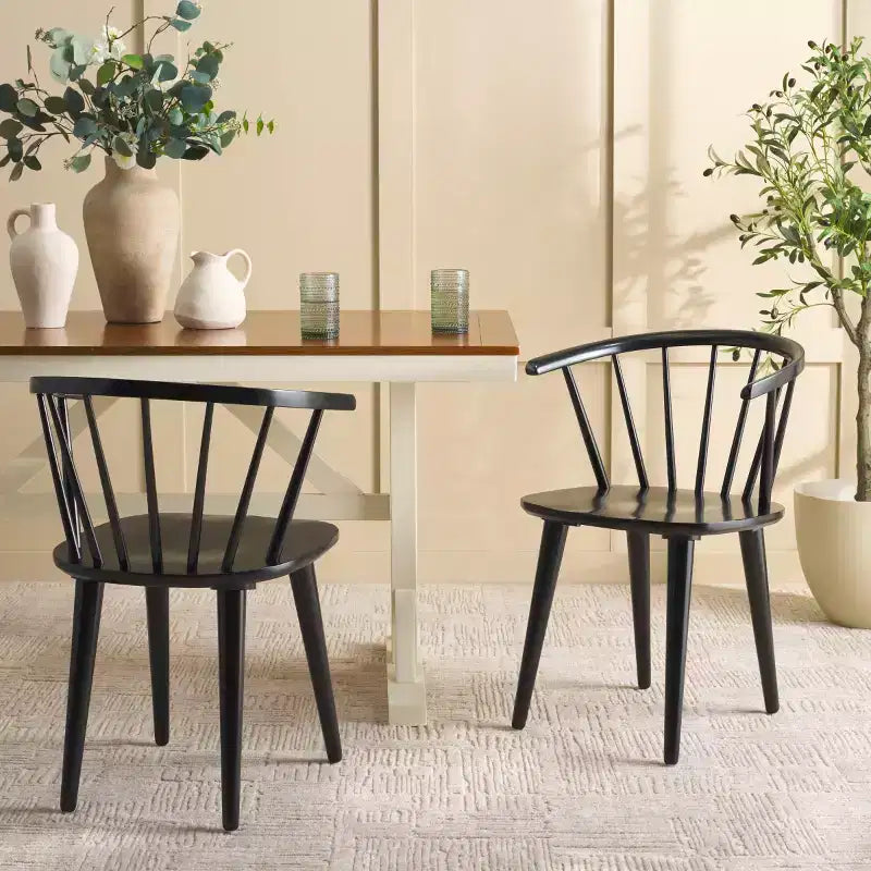Mandalyn Dining Chair - Set of 2 - DCH8552 - Black - Safavieh