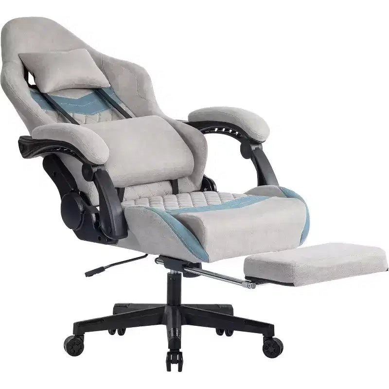 BALHAM TRADE-Computer Chair with Adjustable Lumbar Support Headrest Footrest Big and Tall Linkage Armrest