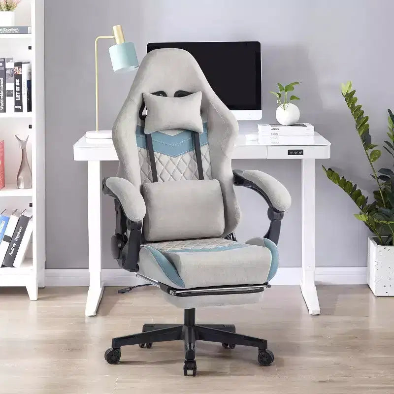 BALHAM TRADE-Computer Chair with Adjustable Lumbar Support Headrest Footrest Big and Tall Linkage Armrest