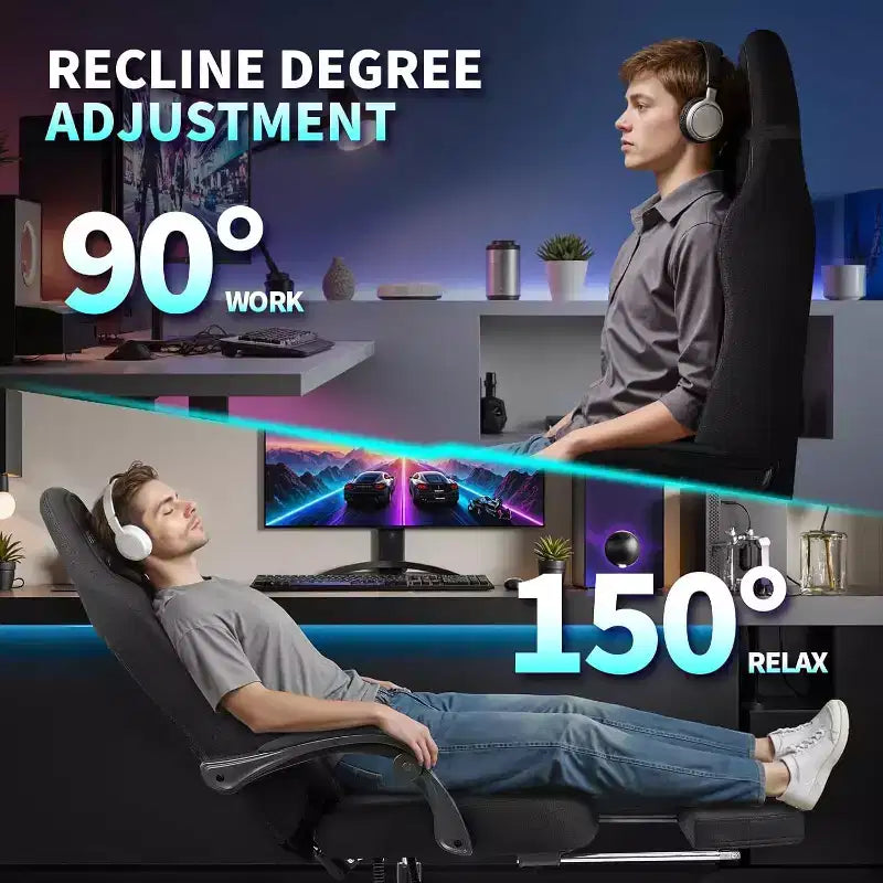 BALHAM TRADE-Gaming Chair with Lumbar Support Fabric Computer Chair Capacity 360 Swivel Adjustable Gamer Chair