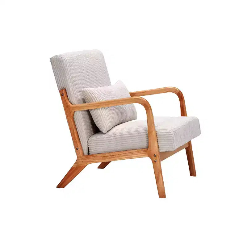 Mid-Century Modern Accent Chair Arm Chair Living Room Chairs with Pillow Upholstered Reading Chair with Solid Wood Frame & Living Room Bedroom Balcony