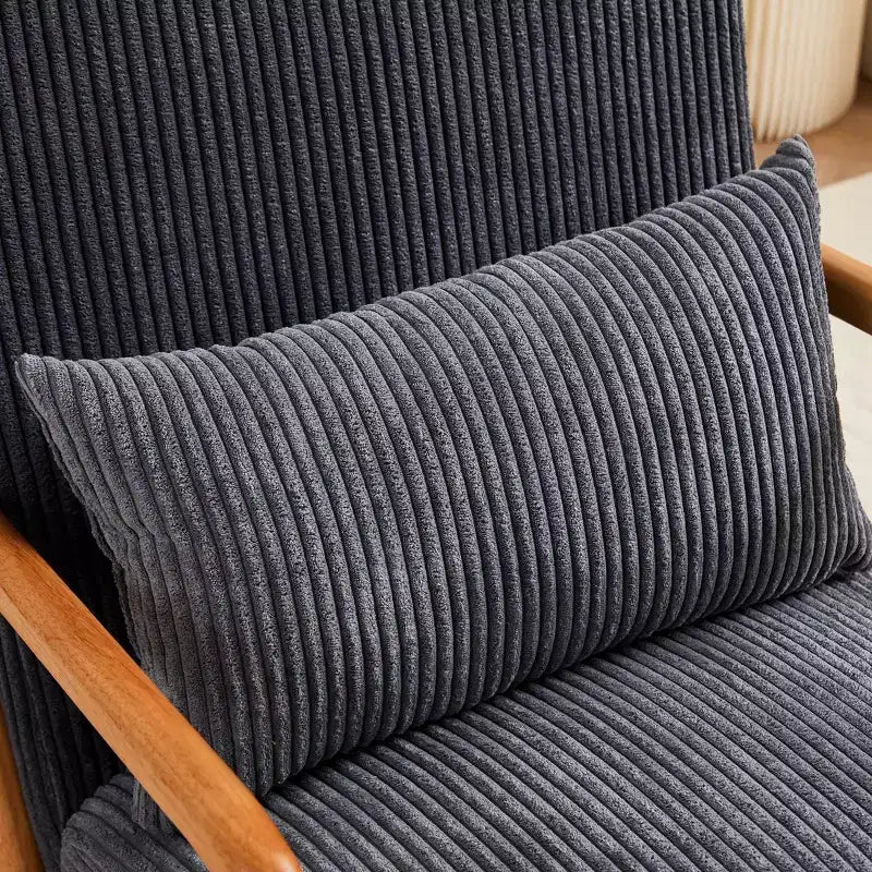 Mid-Century Modern Accent Chair Arm Chair Living Room Chairs with Pillow Upholstered Reading Chair with Solid Wood Frame & Living Room Bedroom Balcony