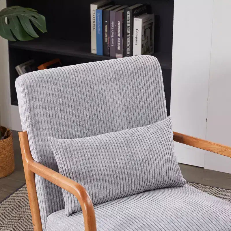 Mid-Century Modern Accent Chair Arm Chair Living Room Chairs with Pillow Upholstered Reading Chair with Solid Wood Frame & Living Room Bedroom Balcony