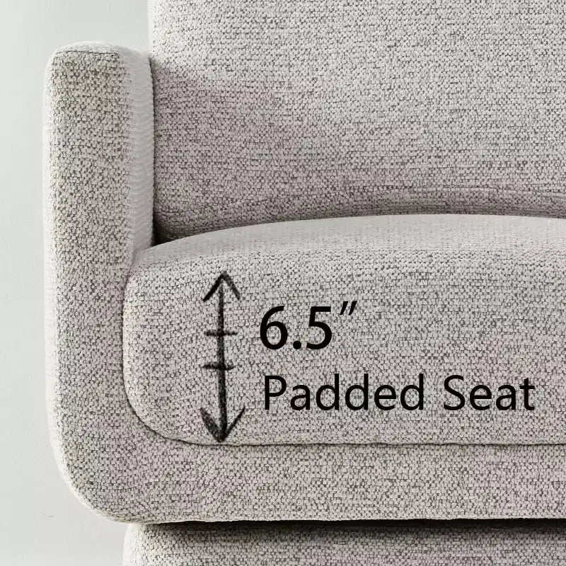 Modern Beige Chenille Swivel Accent Club Chair, 27 Wide Upholstered Square Armchair with 6.5 Thick Seat Cushion - Panipeachy