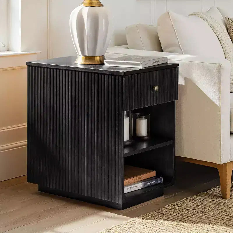 Meg 24 Tall 1-Drawer End Table with Built-In Charging Ports|HULALA HOME