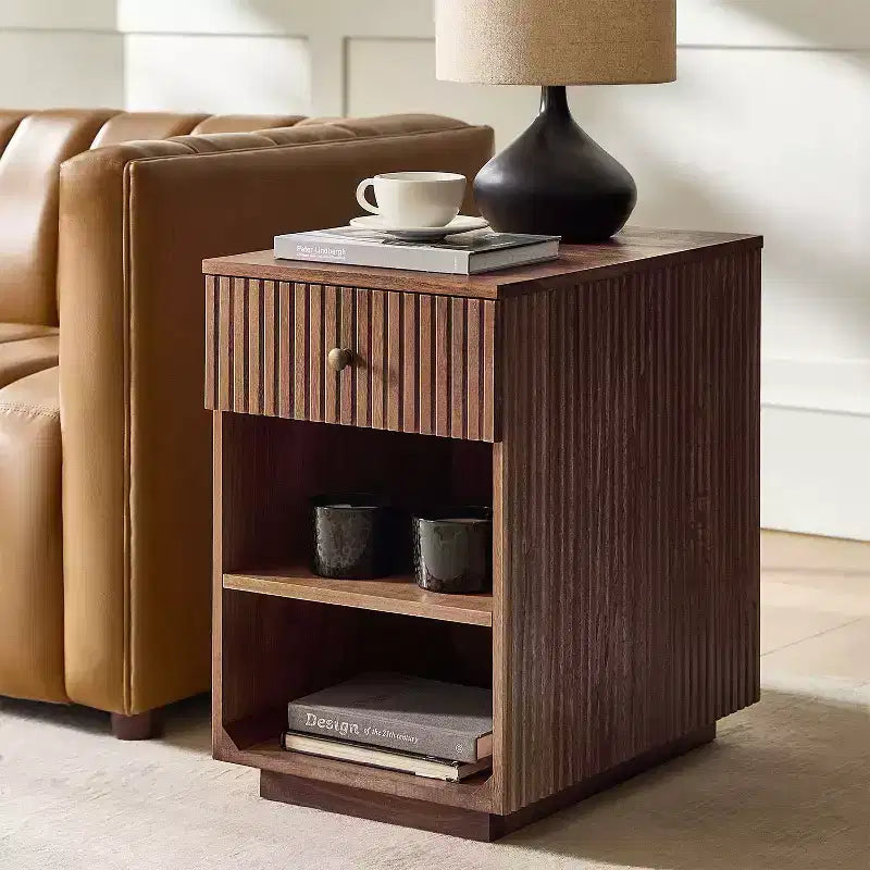 Meg 24 Tall 1-Drawer End Table with Built-In Charging Ports|HULALA HOME