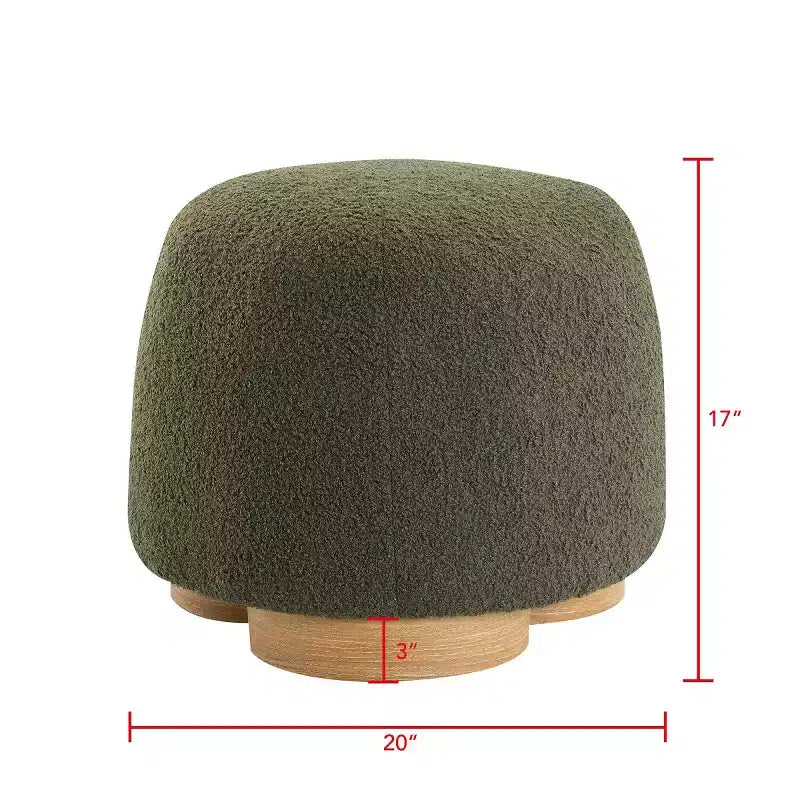 Modern Small Vanity Stools Ottomans, Teddy Fabric Footstool Ottoman with Soft Padded Seat for Living Room or Apartment-Panipeachy