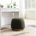 Modern Small Vanity Stools Ottomans, Teddy Fabric Footstool Ottoman with Soft Padded Seat for Living Room or Apartment-Panipeachy