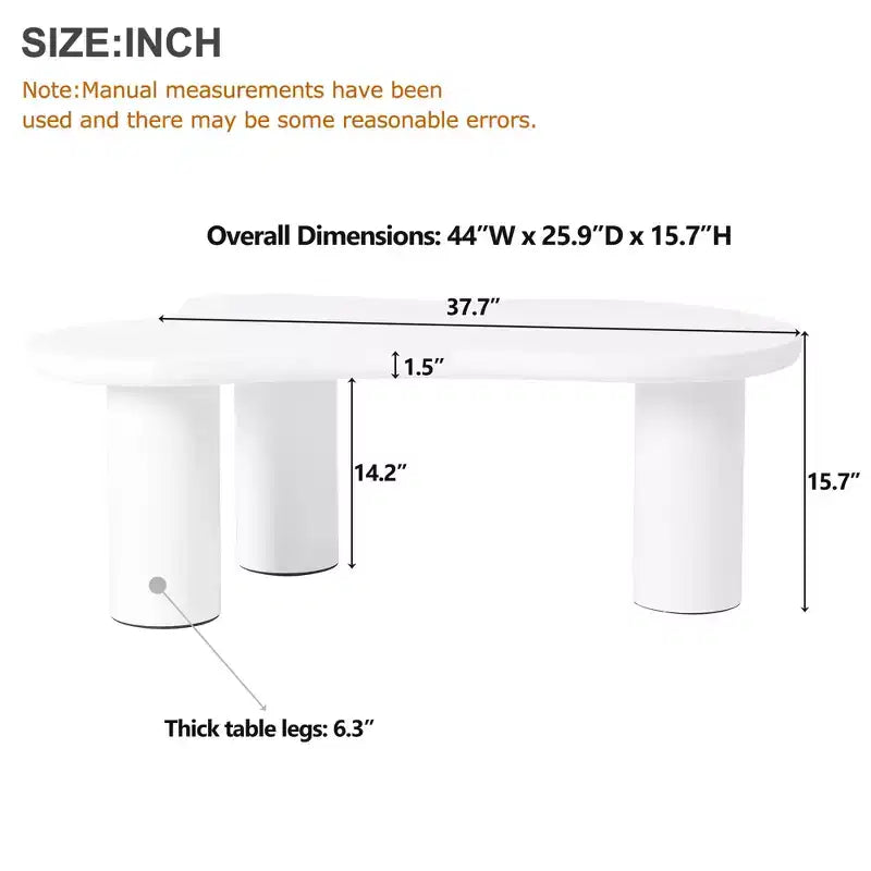 GDFStudio Jackson Cloud Coffee Table with Sturdy Legs
