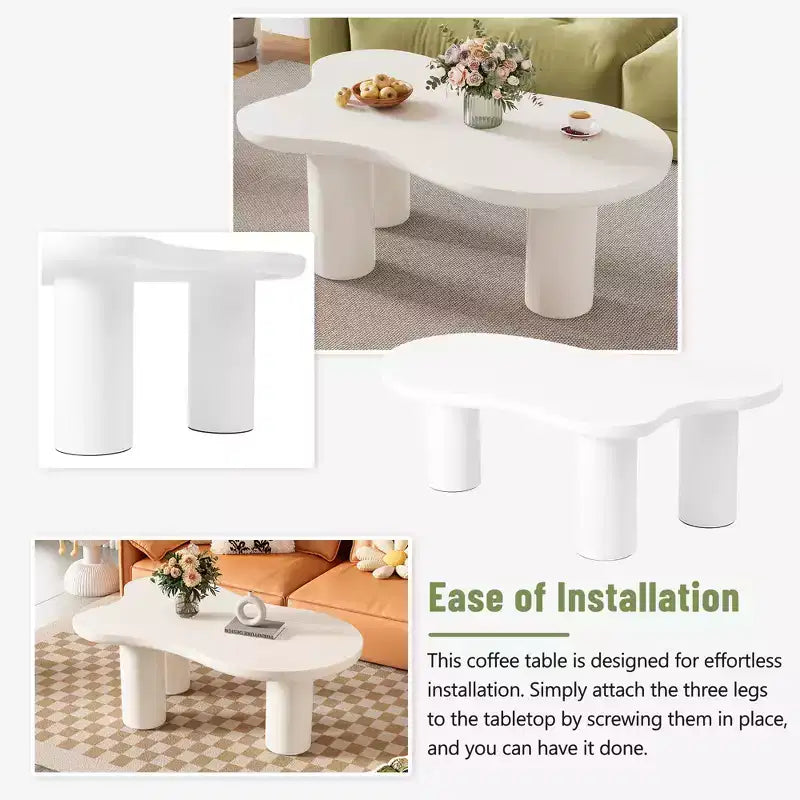 GDFStudio Jackson Cloud Coffee Table with Sturdy Legs