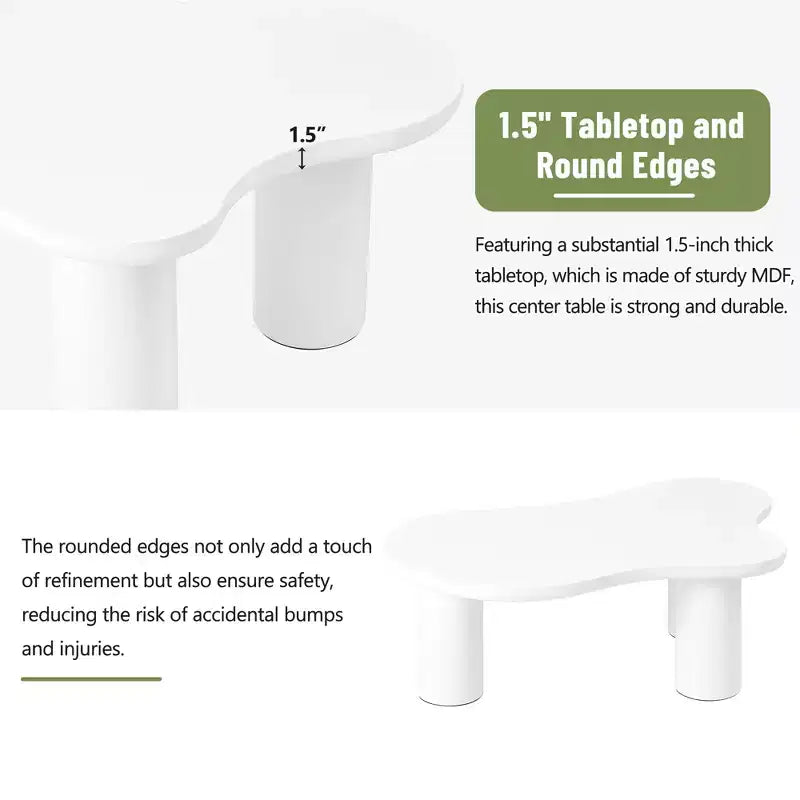 GDFStudio Jackson Cloud Coffee Table with Sturdy Legs