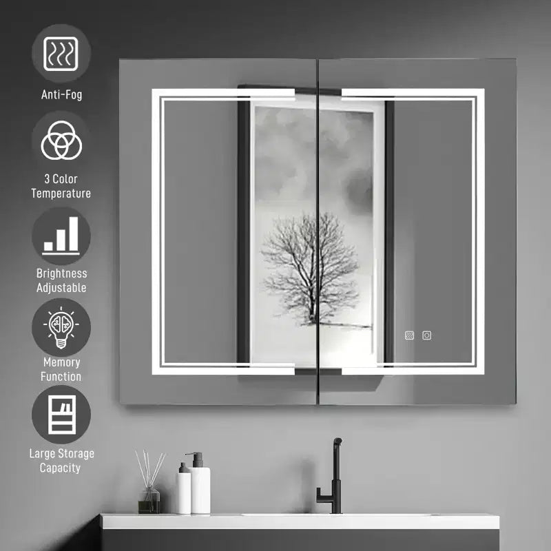 Karl Home Bathroom Wall Cabinet with Mirror