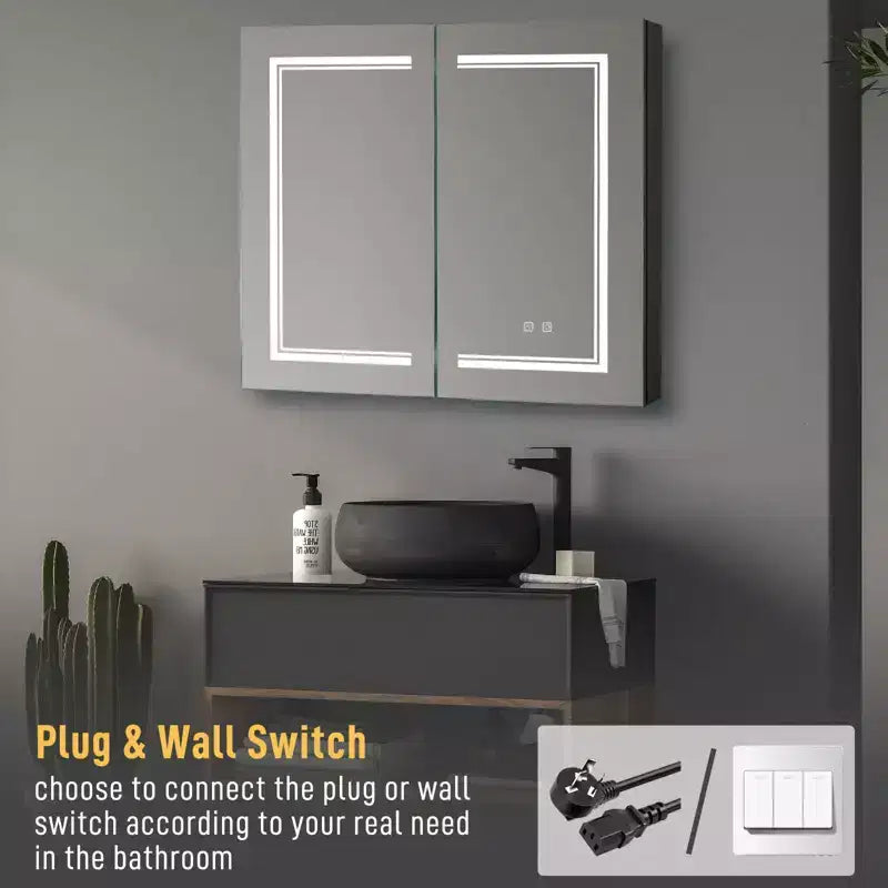 Karl Home Bathroom Wall Cabinet with Mirror
