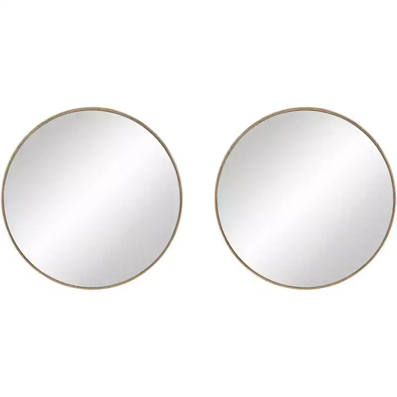 Uttermost Madden Matte Natural 33 Round Wall Mirrors Set of 2