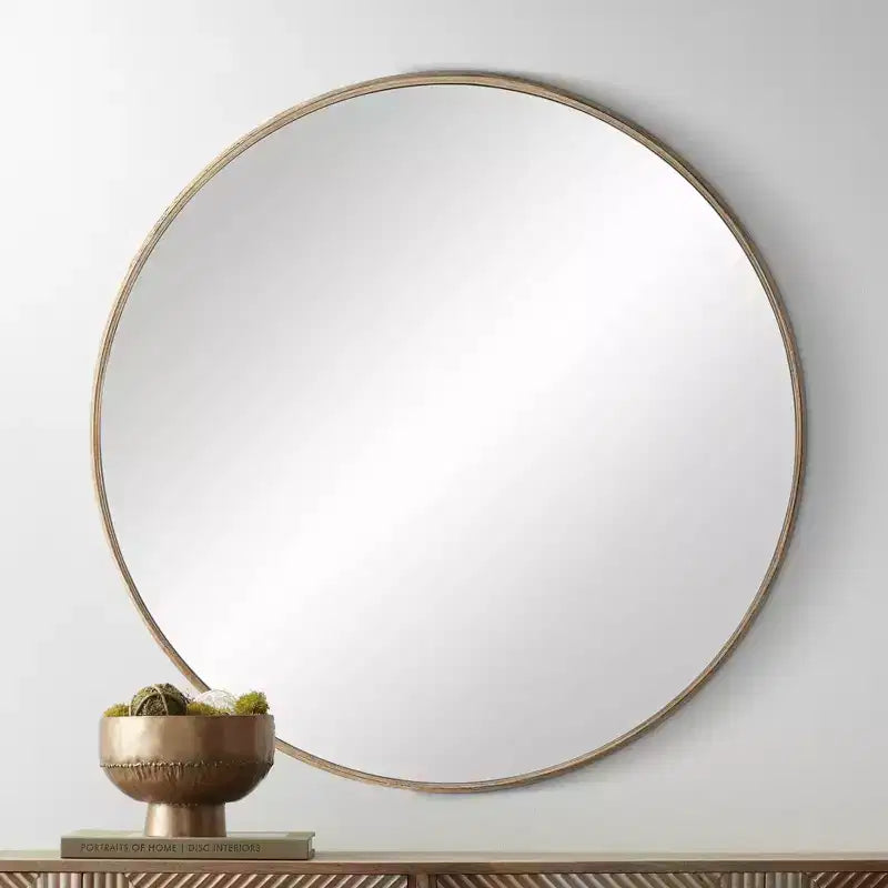 Uttermost Madden Matte Natural 33 Round Wall Mirrors Set of 2