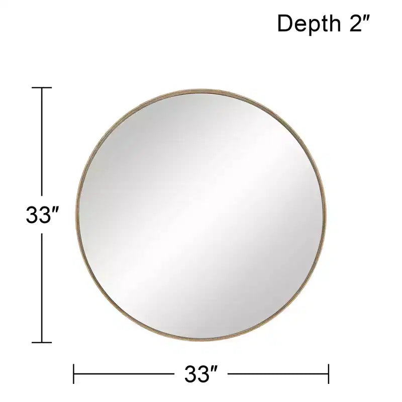 Uttermost Madden Matte Natural 33 Round Wall Mirrors Set of 2