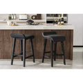 Bar Stools Set, 26.2H Modern Upholstered Kitchen Stools with Low Back, Footrest, Wood Legs, Counter Height Design for Kitchen Counter, Dining Room