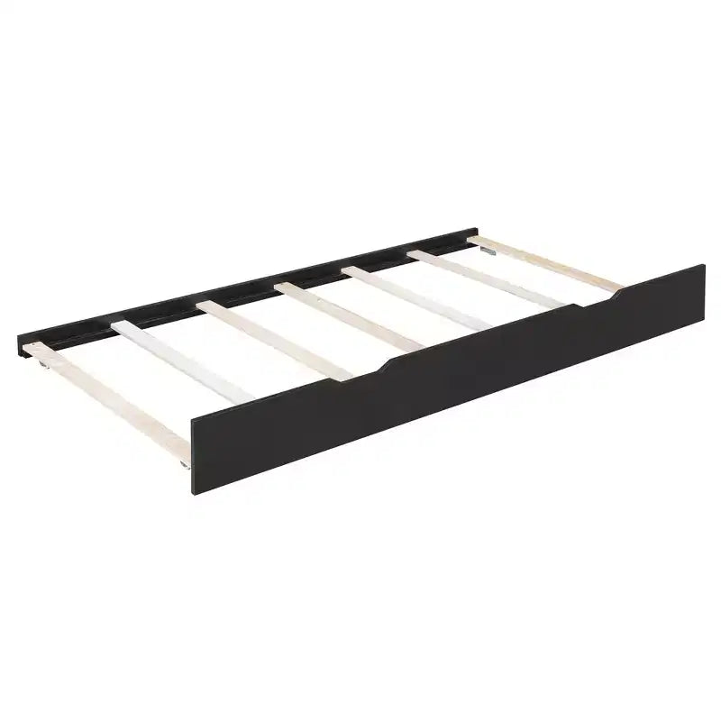 Luxystar Modern Wooden Daybed With Computer Desk, Trundle And Lighted Headboard