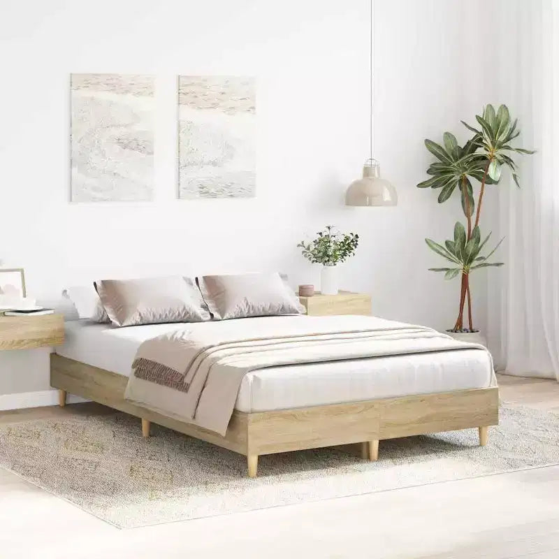vidaXL Bed Frame 2 pcs 59.84 x 79.92 in Engineered Wood