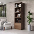 71" Gunther Mid-Century Modern 4 Shelves and a Drawer Solid Wood Walnut - Linon