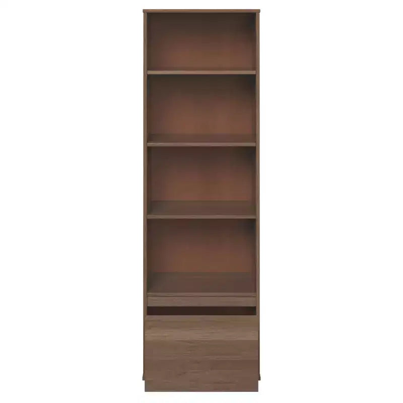 71" Gunther Mid-Century Modern 4 Shelves and a Drawer Solid Wood Walnut - Linon