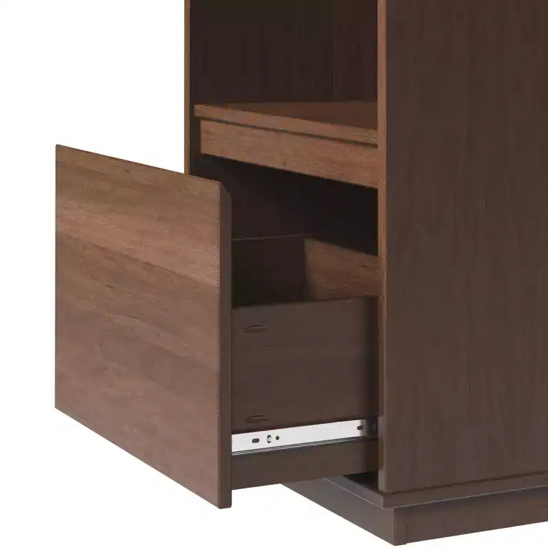 71" Gunther Mid-Century Modern 4 Shelves and a Drawer Solid Wood Walnut - Linon