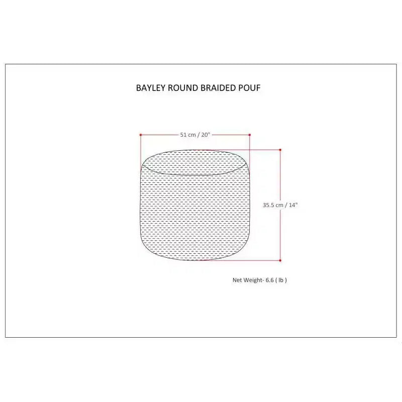 Brodie Round Braided Pouf - WyndenHall