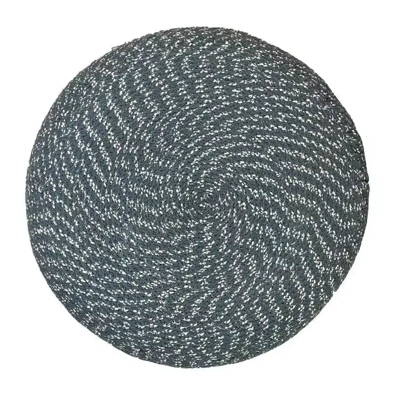 Brodie Round Braided Pouf - WyndenHall