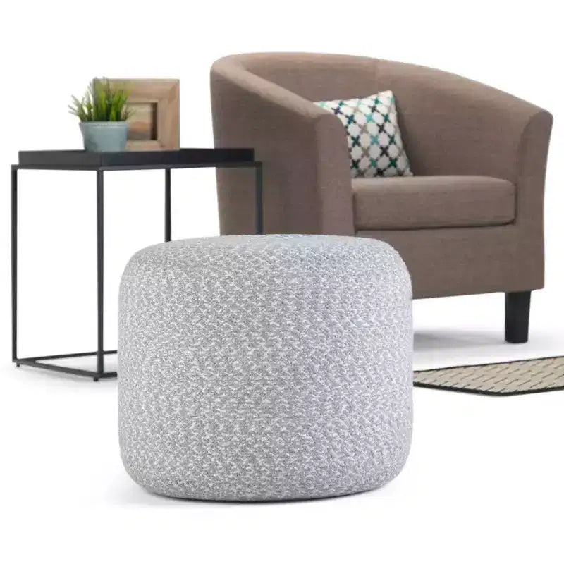 Brodie Round Braided Pouf - WyndenHall