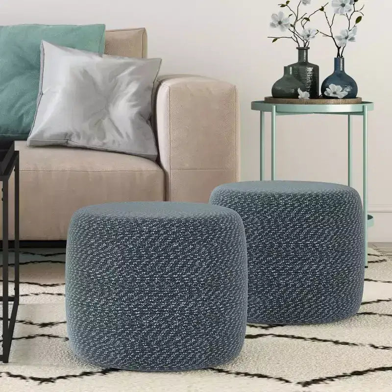 Brodie Round Braided Pouf - WyndenHall