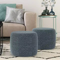 Brodie Round Braided Pouf - WyndenHall