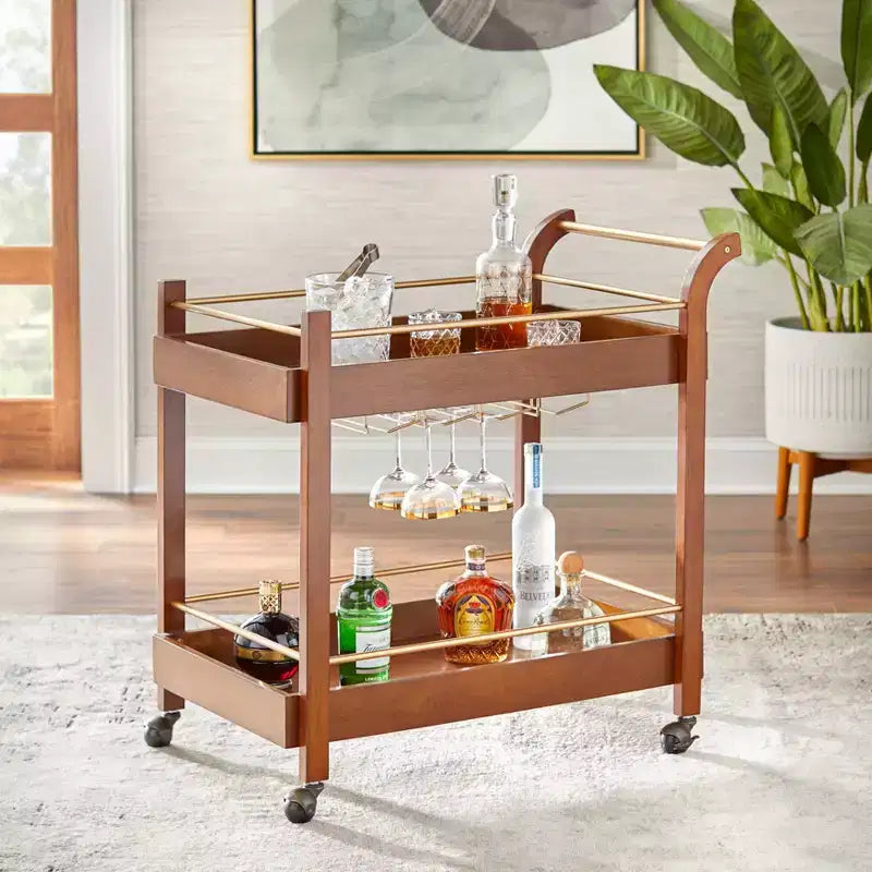 Buylateral Butler Bar Cart with Locking Casters