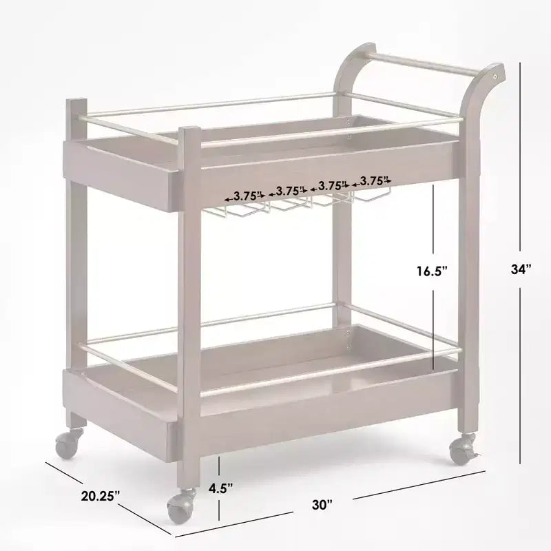 Buylateral Butler Bar Cart with Locking Casters