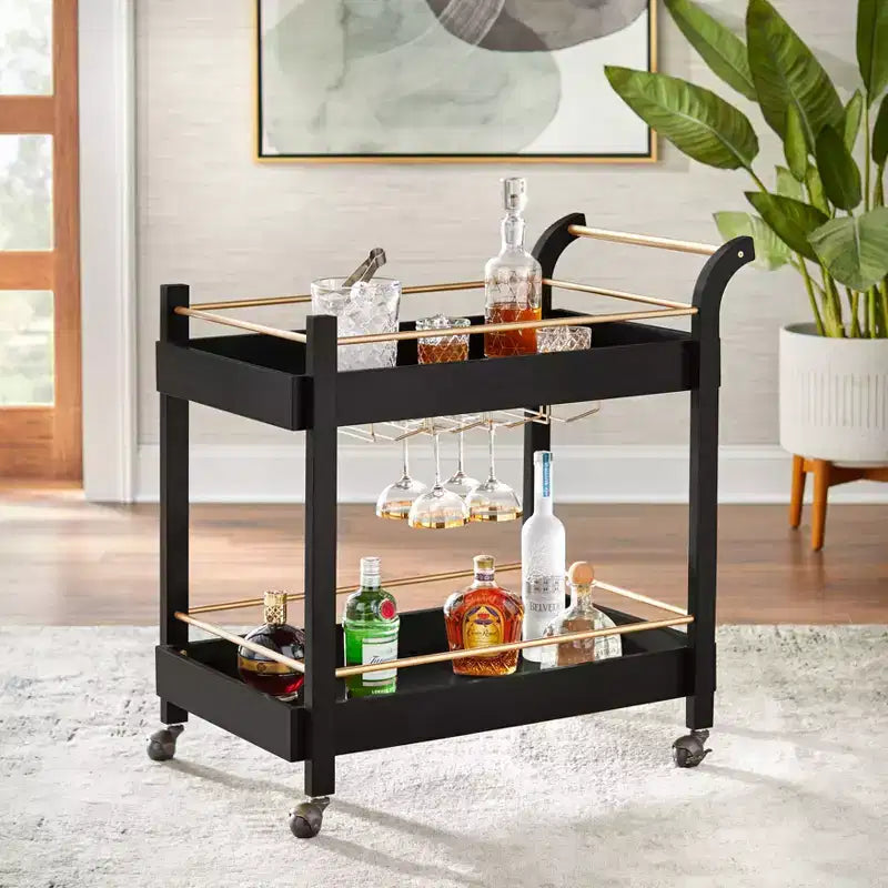 Buylateral Butler Bar Cart with Locking Casters