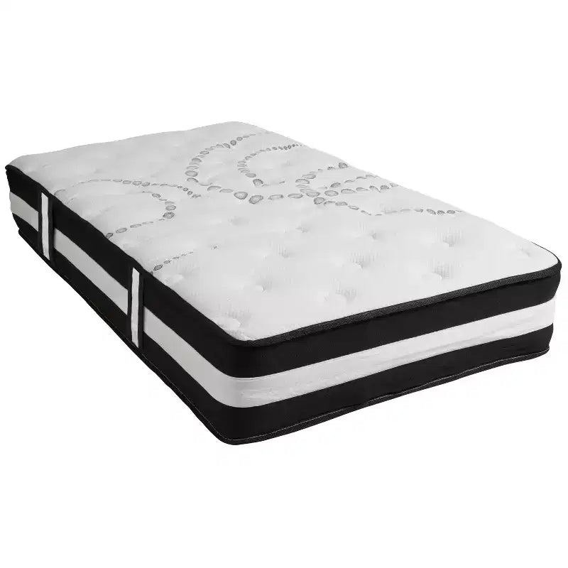 Emma and Oliver 14 Platform Bed Frame & 12 Mattress in a Box - No Box Spring Required