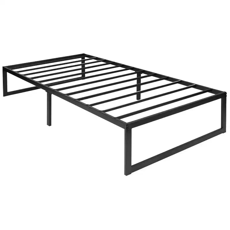 Emma and Oliver 14 Platform Bed Frame & 12 Mattress in a Box - No Box Spring Required