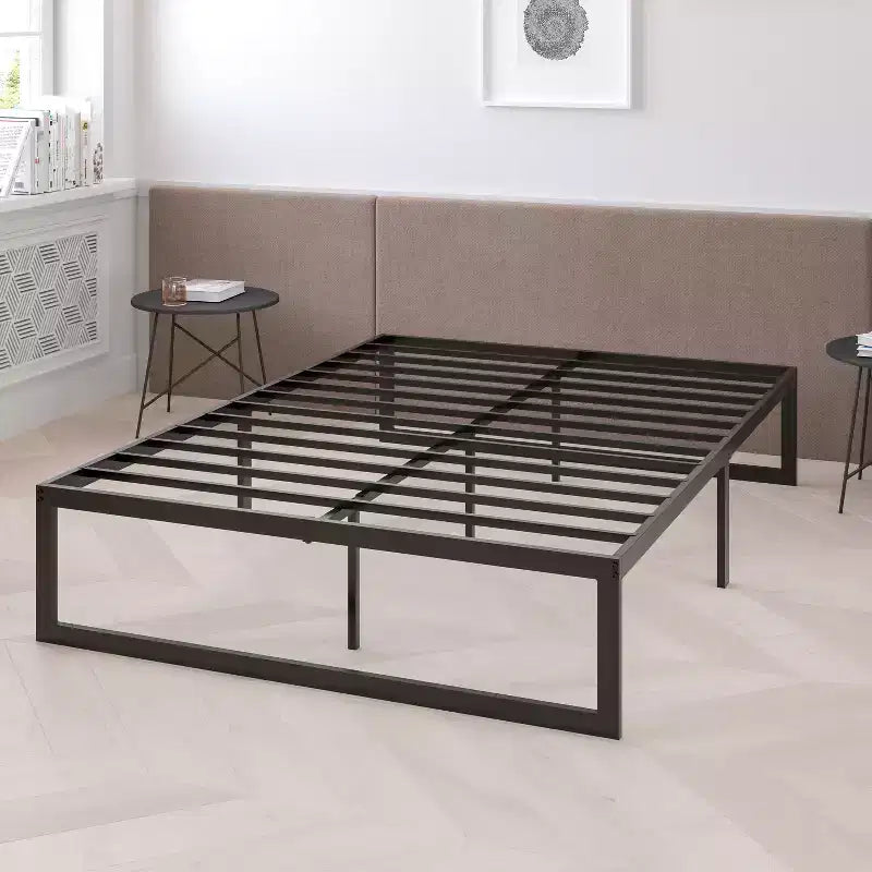 Emma and Oliver 14 Platform Bed Frame & 12 Mattress in a Box - No Box Spring Required